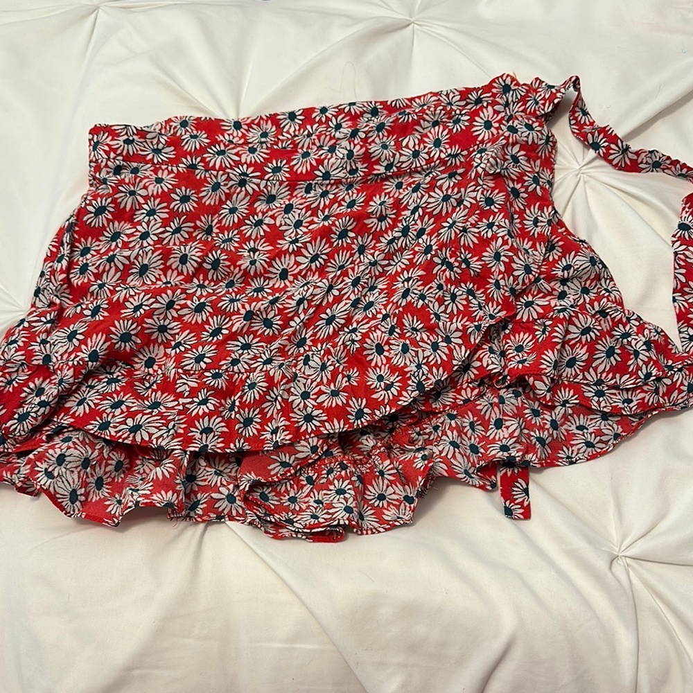 Zara Red Floral Skirt